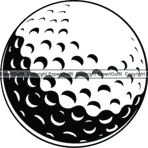 Sport Golf Ball Hard Metal Gear Tournoi Jeu Jouer Profesional Club Course Équipement Fossettes. SVG. PNG vecteur Clipart Cricut coupe coupe