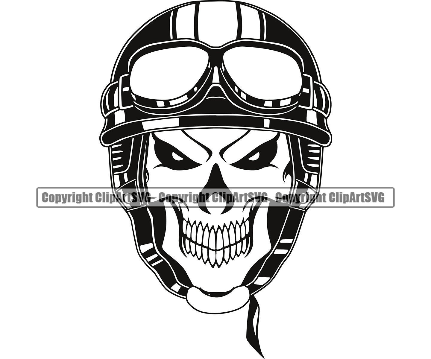 motard crâne avec casque et outils pour moto club logo ou