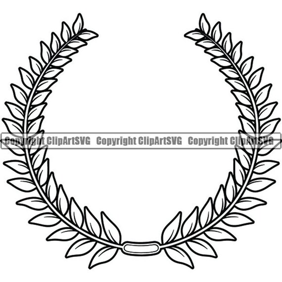Wreath 4 Olive Branch Leaves Logo Design Element Emblem Label | Etsy