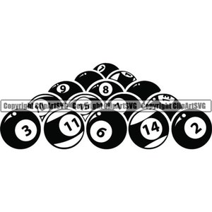 Billiards Ball Rack #4 Eight 8 Nine 9 Ball Sports Pool Game Snooker Table Competition Setup Logo .SVG .PNG Clipart Vector Cricut Cut Cutting
