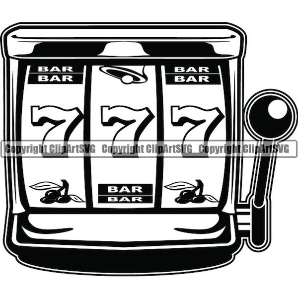 Slot Machine #4 Slots Gambling Casino Las Vegas Betting 777 Jackpot Luck Game .SVG .EPS .PNG Clipart Vector Cricut Cut Cutting Printable Fie