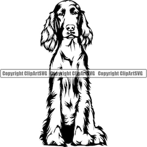 Irish Setter Dog Breed Sit Sitting Puppy Pup Pet Art Cocker Spaniel Welsh English Springer Spaniel Logo SVG PNG Clipart Vector Cut Cutting