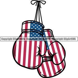 Estados Unidos Estados Unidos América Guantes de Boxeo Americanos Bandera País Nación Mundial Mapa Elemento de Diseño Logotipo SVG PNG Clipart Vector Cricut Cut File