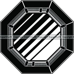 MMA Ring Octágono Artes Marciales Kickboxing Boxeo Boxeador Caja Luchador Jaula Lucha Lucha Contacto .SVG .PNG Clipart Vector Cricut Corte Corte