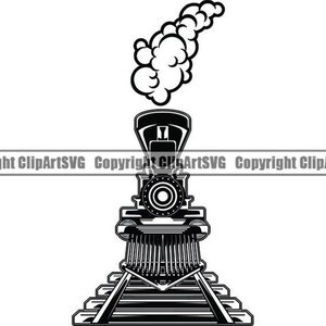Steam Engine #37 Train Locomotive Smoke Vintage Railroad Railway Track Transportation Retro Logo .SVG .PNG Clipart Vector Cricut Cut Cutting