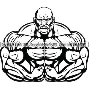 Bodybuilder #4 Muscles Fit Weightlifting Bodybuilding Fitness Workout Gym Weights Aerobics Logo .SVG .PNG Clipart Vector Cricut Cut Cutting