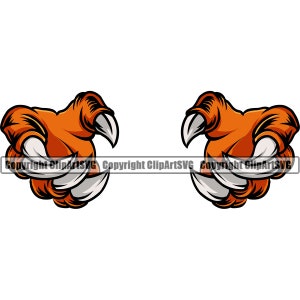 Tier Monster Klaue Nagel Halten Halten Objekt Wild Pfote Fuß High School Mannschaft Sport Tier Maskottchen Art Design Logo SVG PNG Clipart Vektor Schnitt