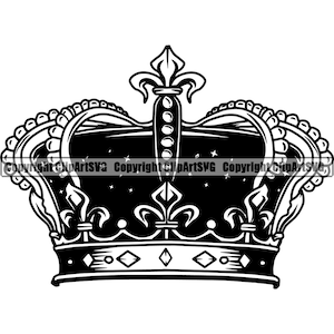 Corona Rey Príncipe Reina Realeza Real Joyería de Lujo Joyas Elegante Emblema Reino Compañía Diseño Elemento Logotipo SVG PNG Vector Clipart Corte
