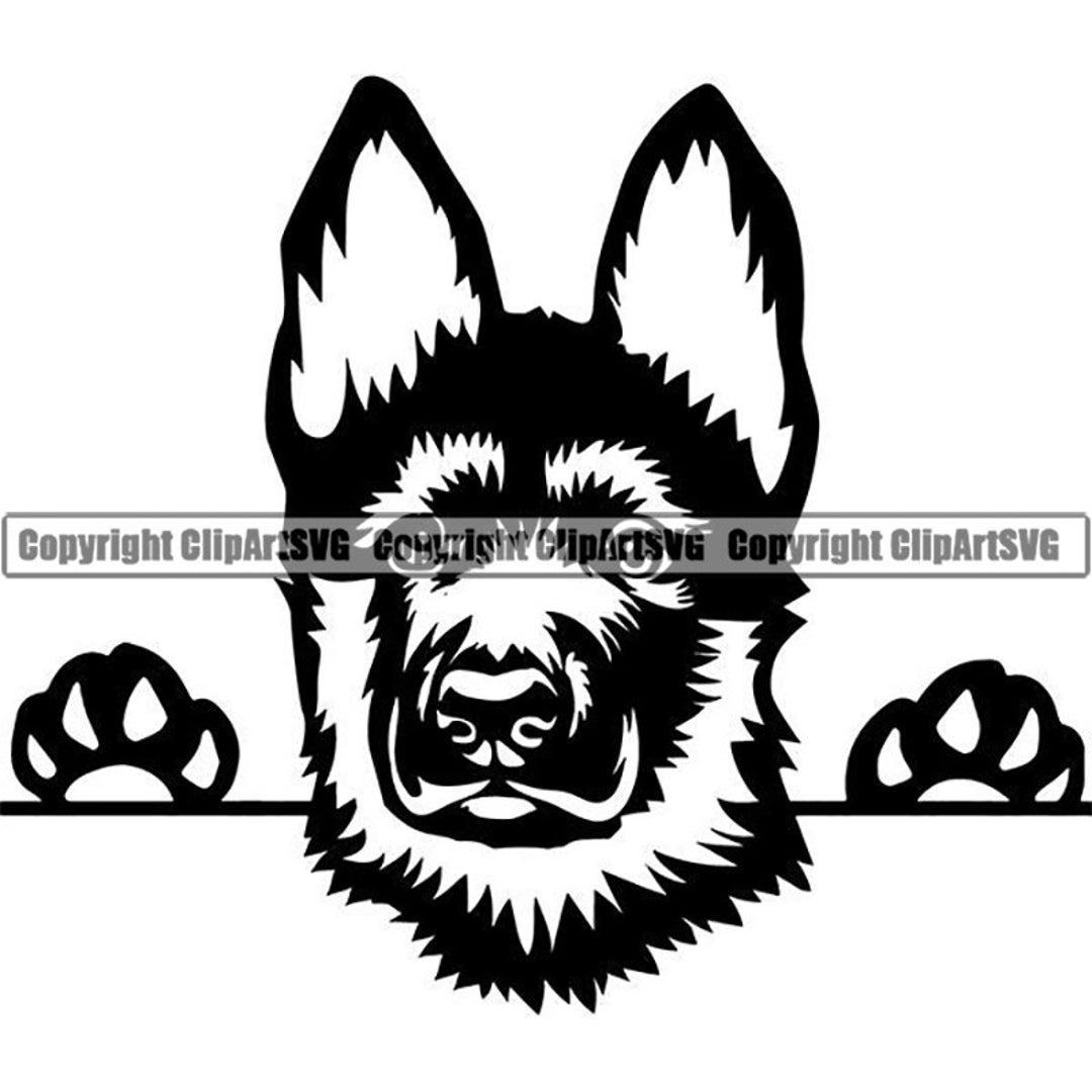 German Shepherd 96 Peeking Puppy Dog Breed K-9 Pet Police Cop Law ...