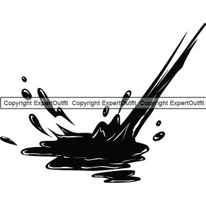 Water Splash Puddle Liquid Drop Drip Wet Splashing Splatter Paintball Paint Blood Design Element .SVG .PNG Clipart Vector Cricut Cut Cutting