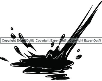 Water Splash Puddle Liquid Drop Drip Wet Splashing Splatter Paintball Paint Blood Design Element .SVG .PNG Clipart Vector Cricut Cut Cutting