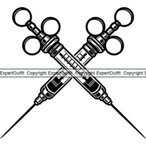 Dentysta Igła Strzykawka Strzał Dentysta Vintage Antyczny Medyczny EMT Leki Lekarz Pielęgniarka Projekt Logo .SVG .PNG Clipart Wektor Cricut Cięcie Cięcie
