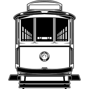 Trolley Train #5 Ferrovia Estrada Trem Transporte Elétrico Estação Ferroviária Passageiro .SVG .PNG Clipart Vetor Corte Corte