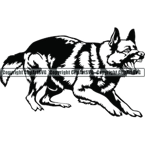 German Shepherd #139 Growling Attack Dog Breed K-9 Pet Police Cop Dog Training Security Logo .SVG .PNG Clipart Vector Cricut Cut Cutting