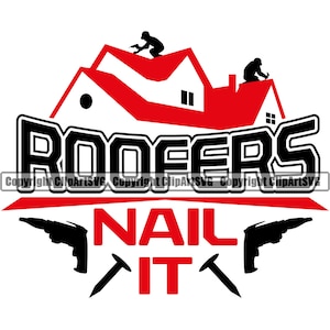 Roof Roofers Nail It Roofing US USA Flag Construction Build Handyman Work Tool Fix Repair Service Art Design Logo SVG Png Clipart Vector Cut