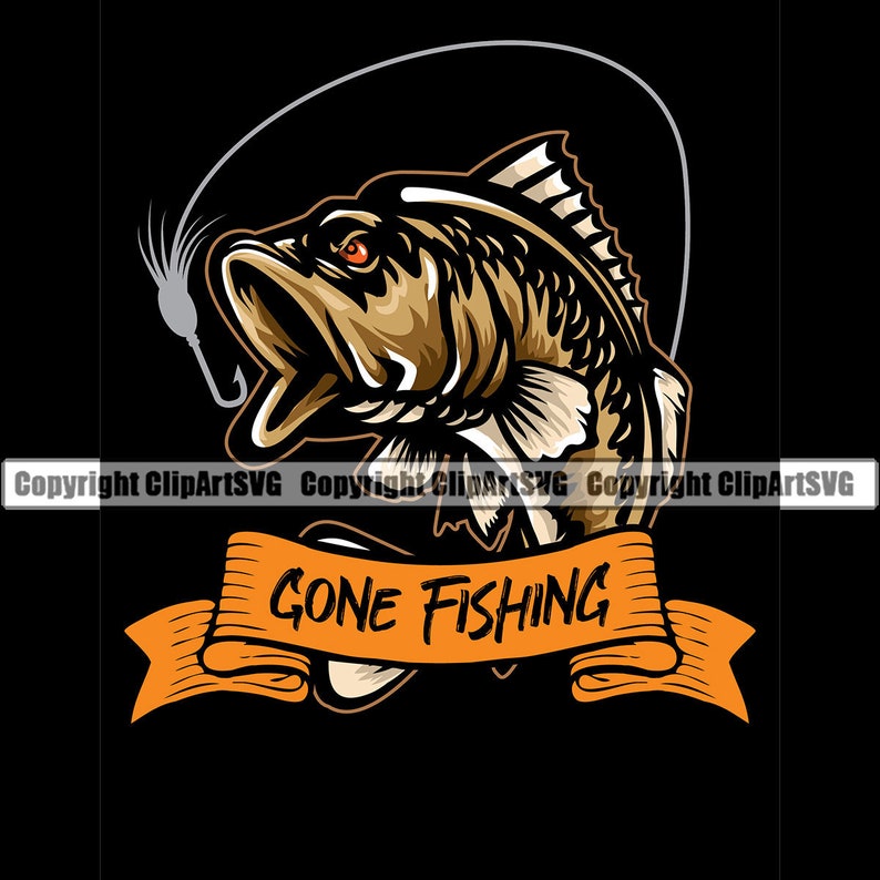 Fisherman Gone Fishing Fish Pole Bait Lake Fresh Salt Water Etsy