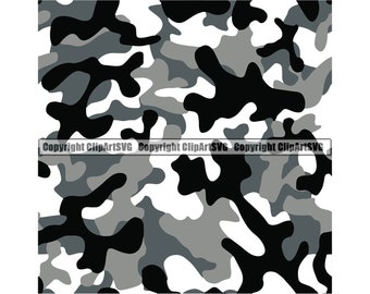 Camuflaje blanco camuflaje patrón sin costuras guerra impresión urbana militar caza envoltura cubierta diseño gráfico decoración arte logotipo SVG PNG Clipart Vector Cut