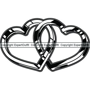 Alianças de casamento # 1 Proposta em formato de coração Amor Casamento Joias Comemorar Noivado Conceito Logotipo .SVG ..PNG Clipart Vetor Cricut Corte Corte
