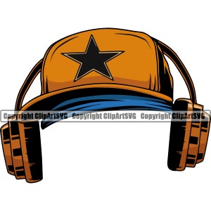 DJ DJ Hut Kopfhörer Cool Turntable Spin Plattenspieler Mixer Disc Jockey Vinyl Musik Club Design Logo SVG PNG Vektor Clipart geschnitten Datei