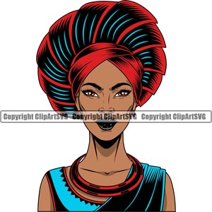 Black African Nubian Queen Woman Girl Lady Face Female Hat Cap Hair Afro Braid Turban Head Dress Jewelry Art Logo SVG PNG Clipart Vector Cut