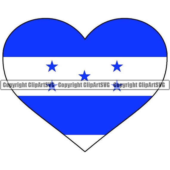 Honduras Heart Shaped Flag Caribbean Central America Country Etsy