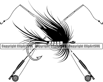 Fly Fishing Logo #18 Angling Fish Fresh Water Hunting Striped Tournament  Competition Contest Trout .SVG .EPS .PNG Vector Cricut Cut Cutting