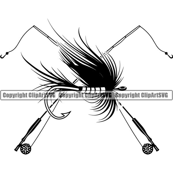 Fly Fishing Logo #18 Angling Fish Fresh Water Hunting Striped Tournament Competition Contest Trout .SVG .EPS .PNG Vector Cricut Cut Cutting