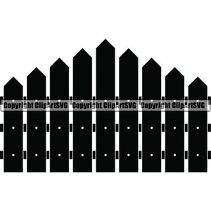 Wood Picket Fence #6 Land Wooden House Home Fencing Gate Farm Security Design Element Logo .SVG .EPS .PNG Clipart Vector Cricut Cut Cutting