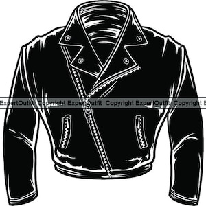 Transportation Motorcycle Jacket Leather Coat Wardrobe Vest Men Zipper Biker Rider Driver Style .SVG .PNG Clipart Vector Cricut Cut Cutting