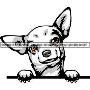 Chihuahua hondenras gluren Peek-A-Boo gelukkig puppy huisdier lang kort haar kleur artwork Papillon Yorkshire Yorkie logo PNG SVG clipart vector