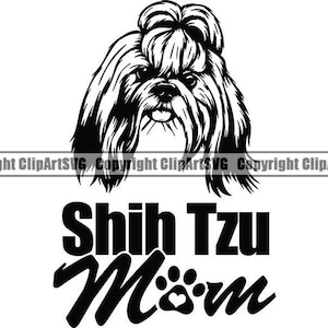 Shih Tzu #33 maman amour chien race K-9 jouet groupe tour Animal Pet Hound chiot Pedigree Hound Logo.SVG. PNG vecteur Clipart Cricut coupe coupe fichier