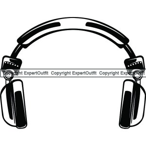 Kopfhörer #3 Musik Schallwelle Hören Wireless Bluetooth Dj Stereo Ausrüstung Studio Kopfhörer .SVG .PNG Clipart Vektor Cricut Schnitt Schneiden