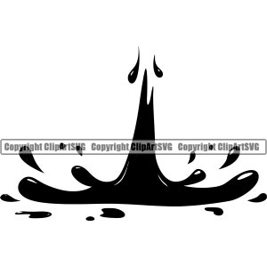Water Splash Puddle Liquid Drop Drip Wet Splashing Splatter Paintball Paint Blood Mud Slime Design Element SVG PNG Clipart Vector Cricut Cut