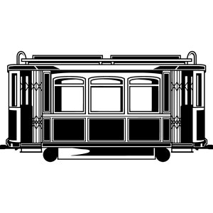 Trolley Train #4 Ferrovia Estrada Trem Transporte Elétrico Estação Ferroviária Passageiro .SVG .PNG Clipart Vetor Corte Corte