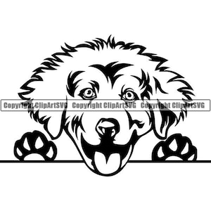 Grandes Pyrénées #3 furtivement chien souriant heureux race Golden Retriever Labrador chiot Pedigree Animal Pet. SVG. PNG vectoriel Cricut coupe coupe
