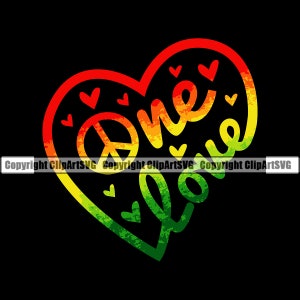 Rasta Reggae One Love Heart Music Note Hippy Marijuana Leaf Bud Pot Weed Cannabis Chanvre Boutique Herb Design Logo SVG JPG Clipart Vector Cut File