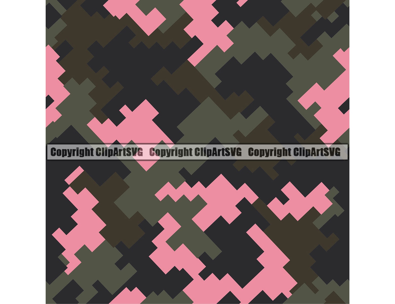 Pink Digital Camo Camouflage Seamless Pattern Army Print Etsy