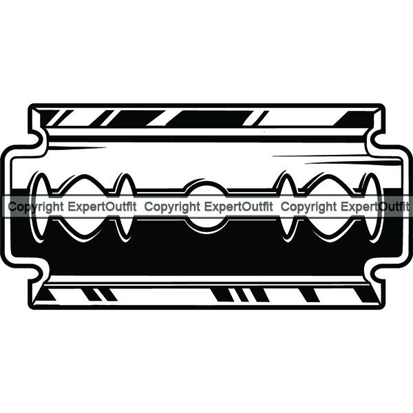 Razor Blade #1 Barber Shave Groom Salon Shaving Cut Slice Death Evil Emo Steel Metal Weapon Logo .SVG .PNG Clipart Vector Cricut Cut Cutting