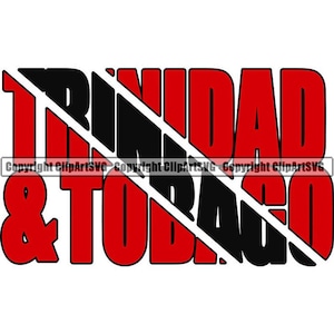 Trinité-et-Tobago texte drapeau Caraïbes île pays monde National Nation Logo Art. JPG. PNG Clipart Clip Art Design Graphic Download
