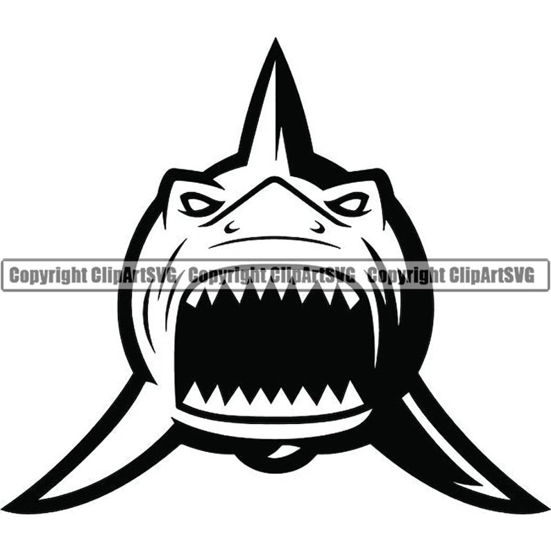 Download Great White Shark 7a Jaws Teeth Animal Angry Cartoon ...