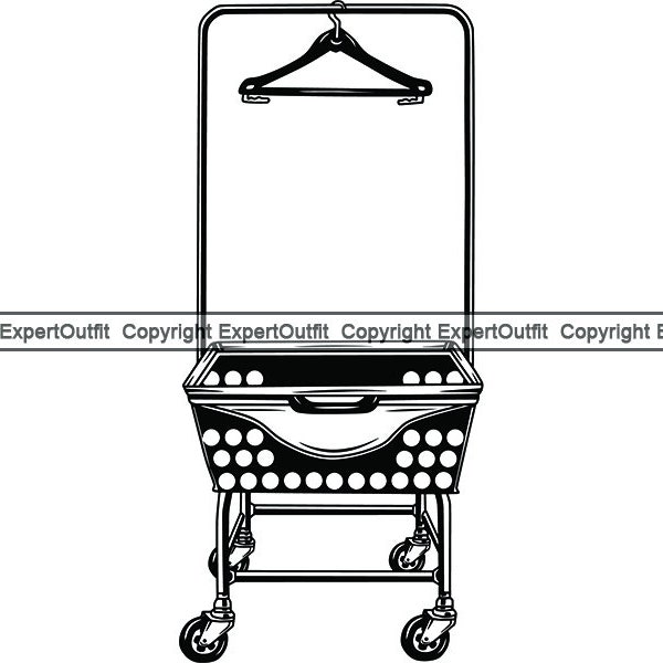 Maid Housemaid Maidservant Laundry Laundromat Wash Washing Container Carrier Bin Holder Trolley .SVG .PNG Clipart Vector Cricut Cut Cutting