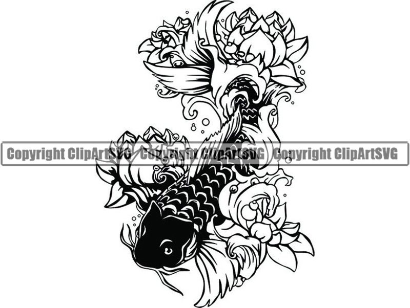 Download Koi Fish 5 Japanese Tattoo Traditional Asian Oriental Art Etsy