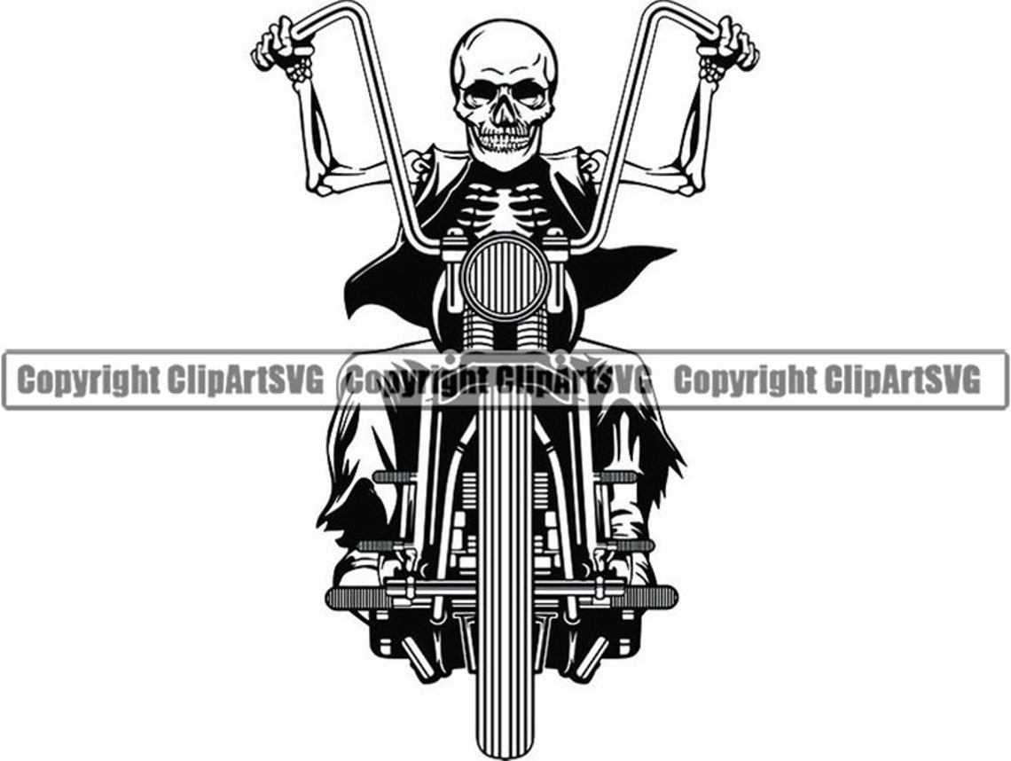 Motorcycle #27 Skull Skeleton Custom Chopper Outlaw Motorbike Bike ...