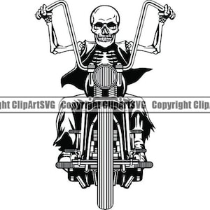 Motorcycle #27 Skull Skeleton Custom Chopper Outlaw Motorbike Bike Biker Repair Service Shop Logo.SVG .PNG Clipart Vector Cricut Cut Cutting