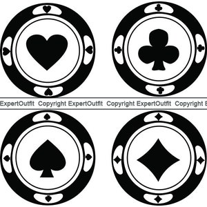 Jeton de Poker #5 reine Clubs carte à jouer jeu Gamble Casino paris jeu de Blackjack. SVG. PNG vecteur Clipart Cricut coupe coupe