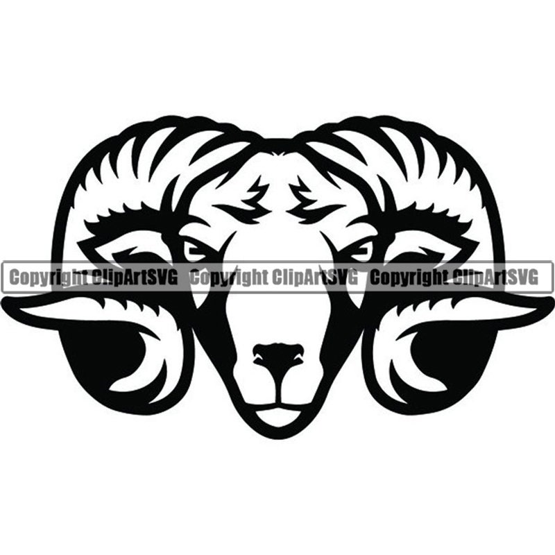 Ram 2 Mascot Head Face Animal Growling Cartoon College High - Etsy Ireland