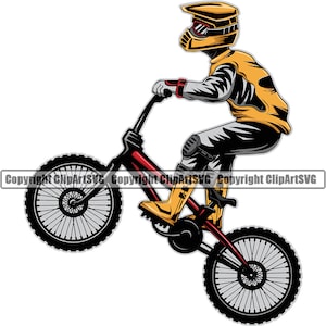 Bicycle Racing BMX Race Racer Extreme Sport Freestyle Wheelie Design Dirt Track Design Element Logo SVG PNG Vector Clipart Cut Cutting File