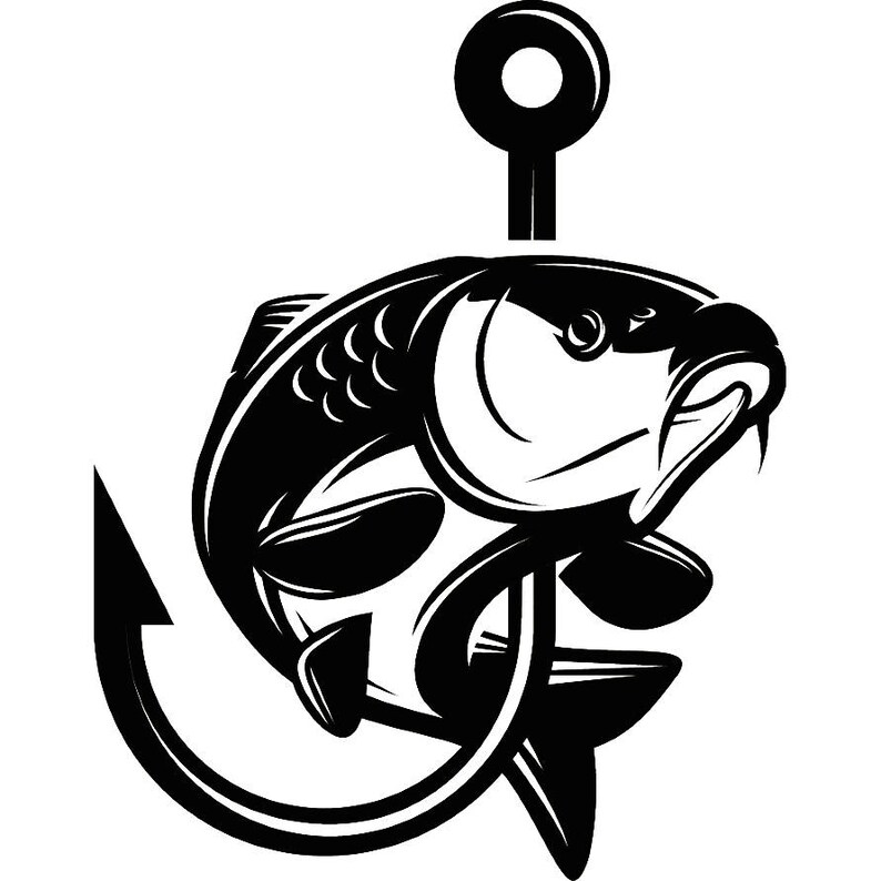Carp Fishing 7 Logo Angling Fish Hook Fresh Water Hunting | Etsy