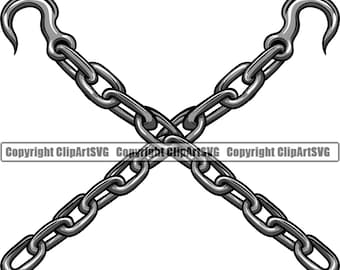 Tow Truck Chain Hook Driver Towing Chain Trucker Hauling Cargo Haul Tractor Trailer Move Design Logo SVG PNG Clipart Vector Cut Cutting File