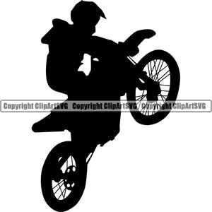 Motorcycle Racing Dirt Bike Motorcross Motocross Extreme Race Motorbike Moto Sport Racer Silhouette Design Logo SVG PNG Vector Clipart Cut